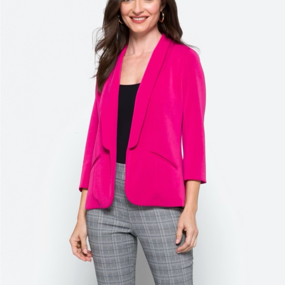 Skies are blue pink quarter sleeve blazer